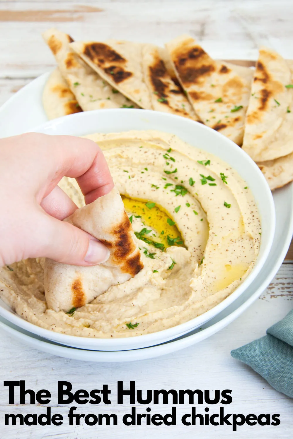 Hummus made from dried chickpeas