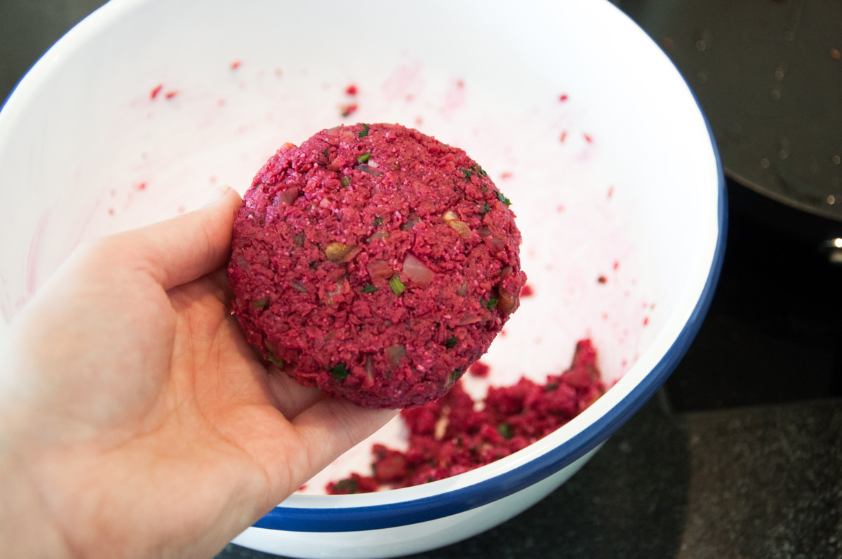 shaping tvp burger patties