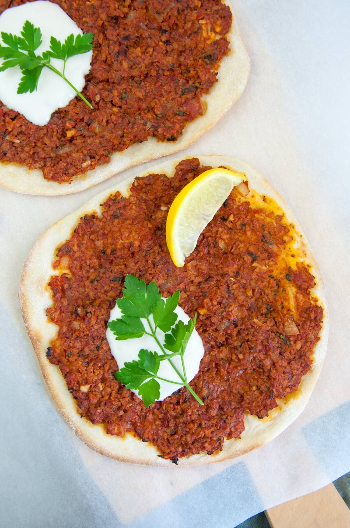 Vegan Lahmacun - Turkish Pizza