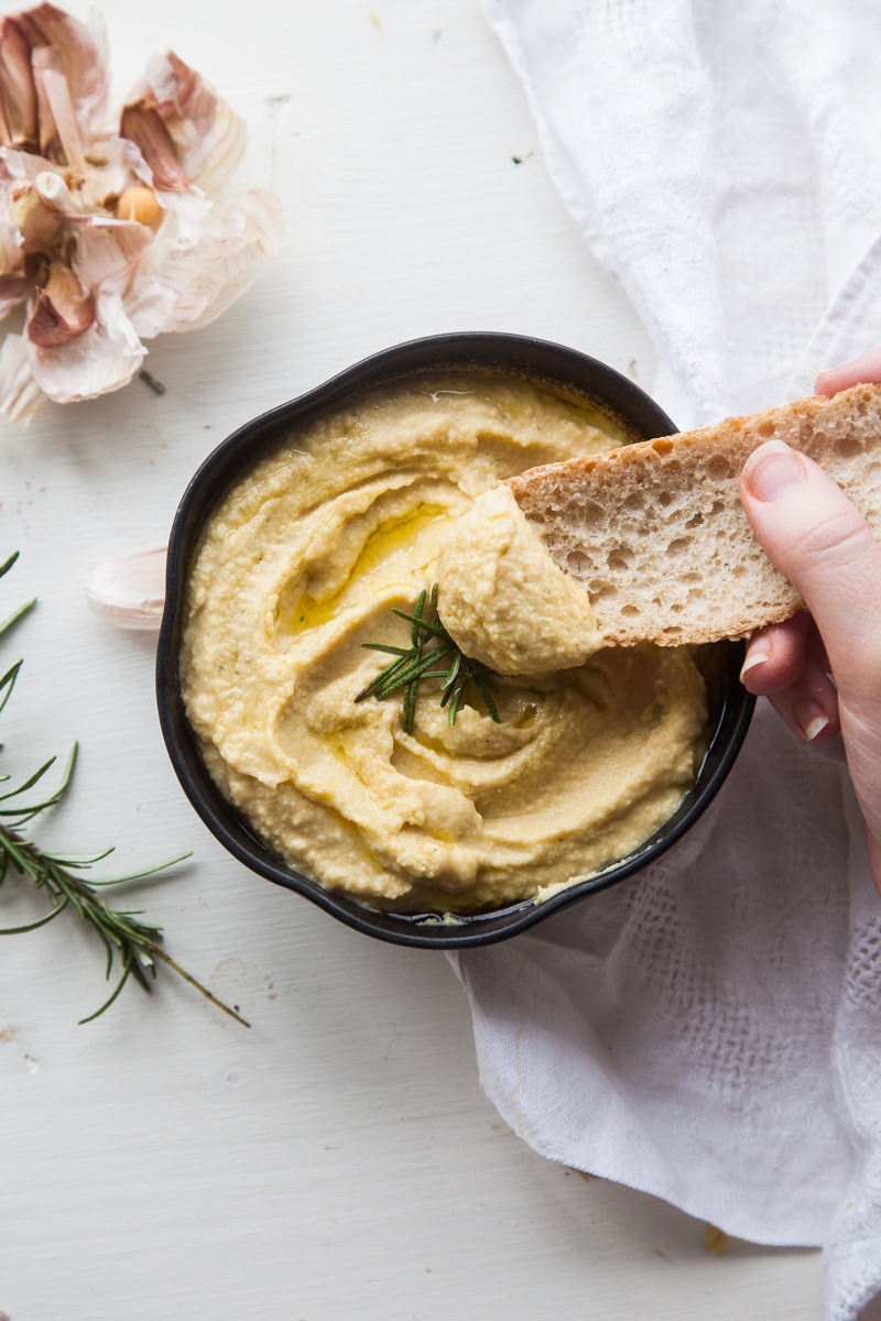 Roasted Garlic & Rosemary Hummus