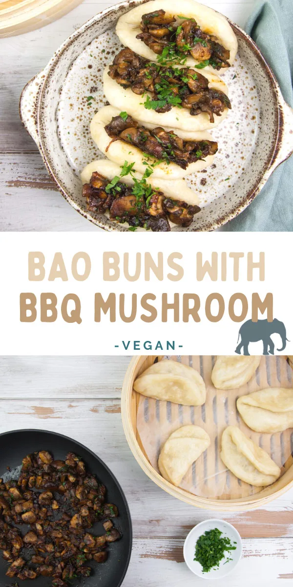 Vegan Bao Buns with BBQ Mushroom Filling