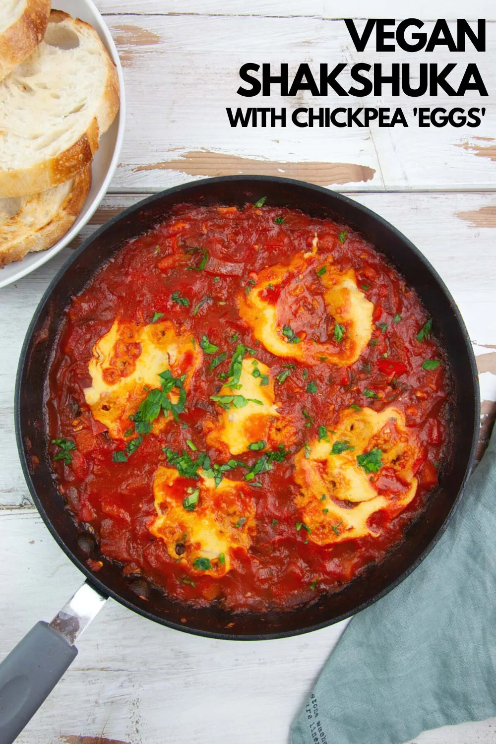 Vegan Shakshuka with chickpea 'eggs'