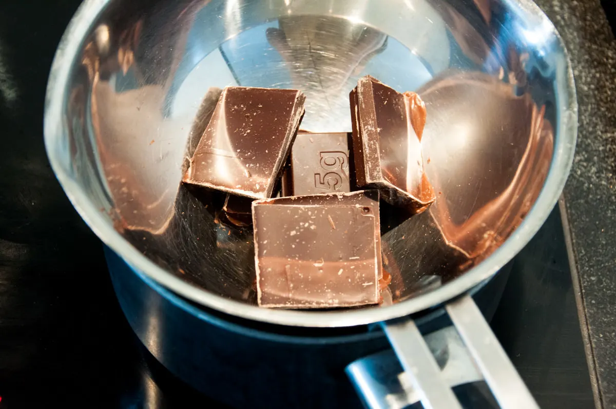 melting chocolate in double boiler