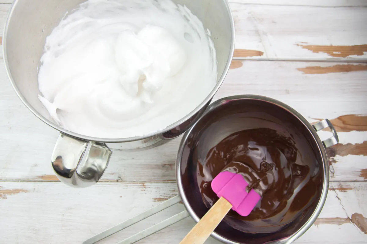 aquafaba and melted chocolate