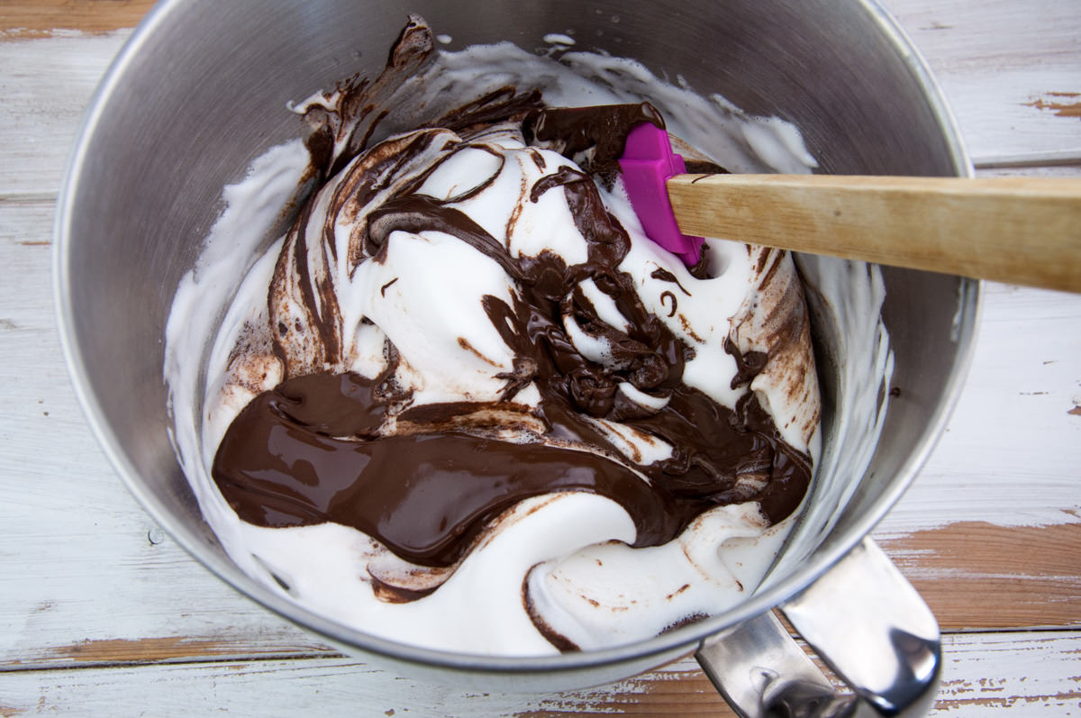 aquafaba and melted chocolate