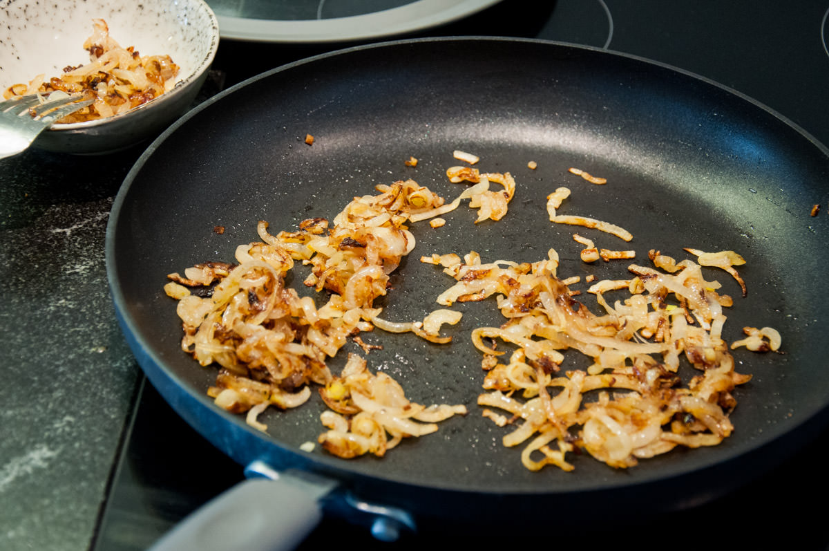 caramelized onions in pan