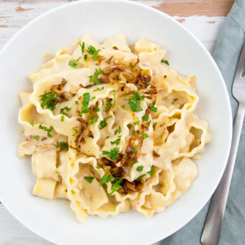 Creamy Vegan Caramelized Onion Pasta