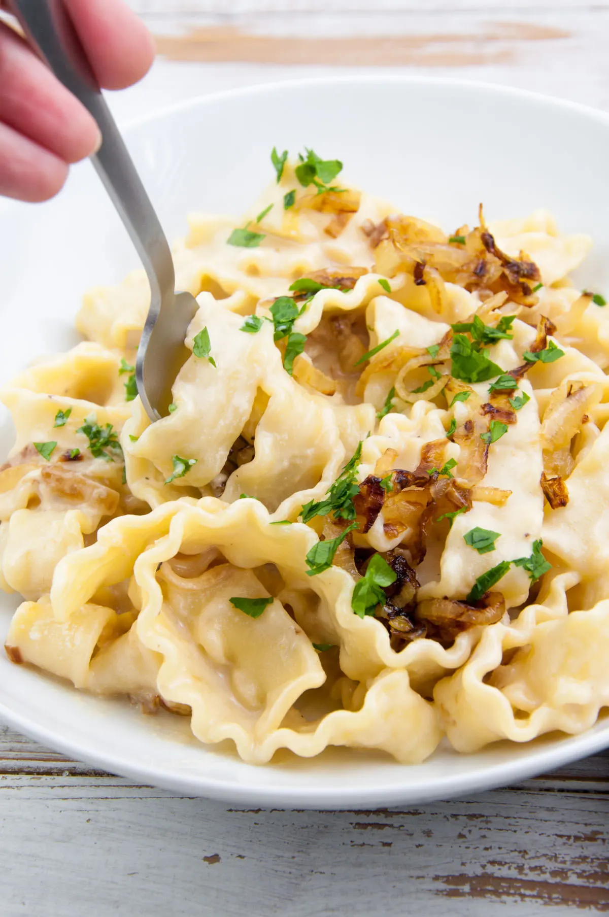 Creamy Vegan Caramelized Onion Pasta