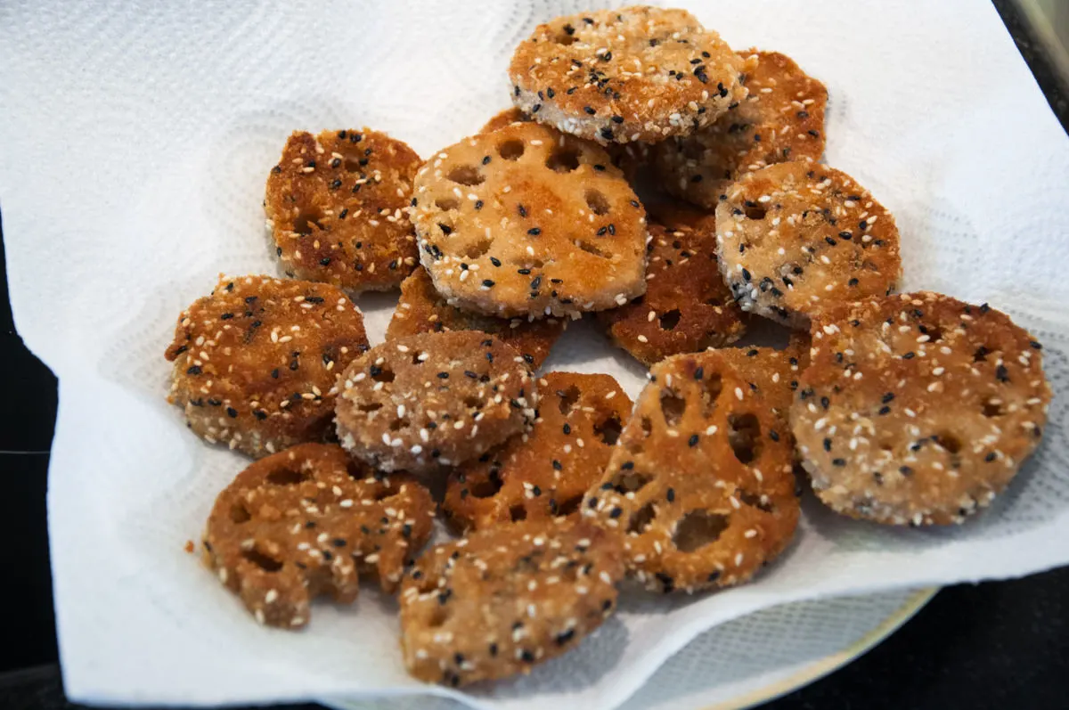 breaded and fried lotus root