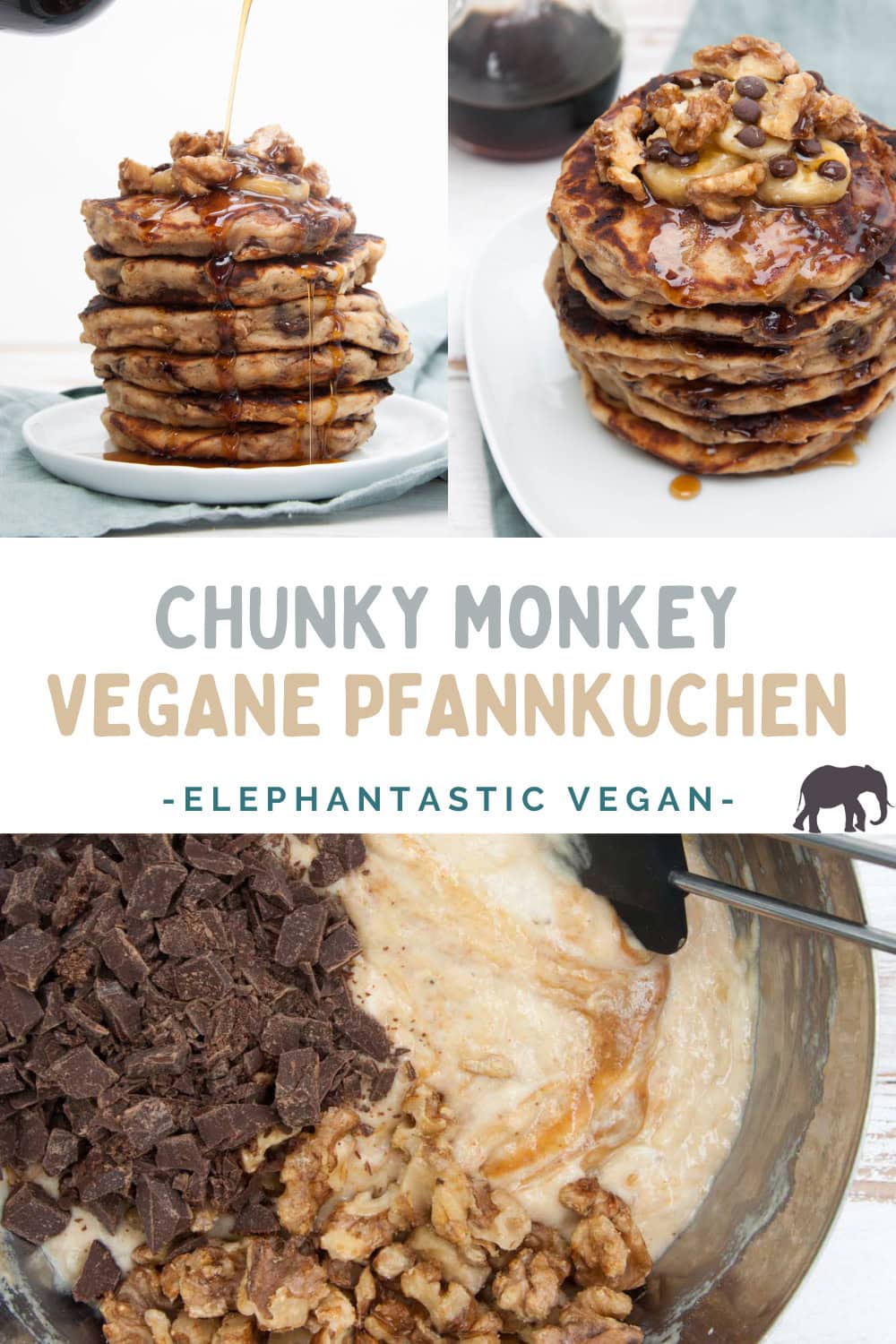 Vegane Chunky Monkey Pfannkuchen