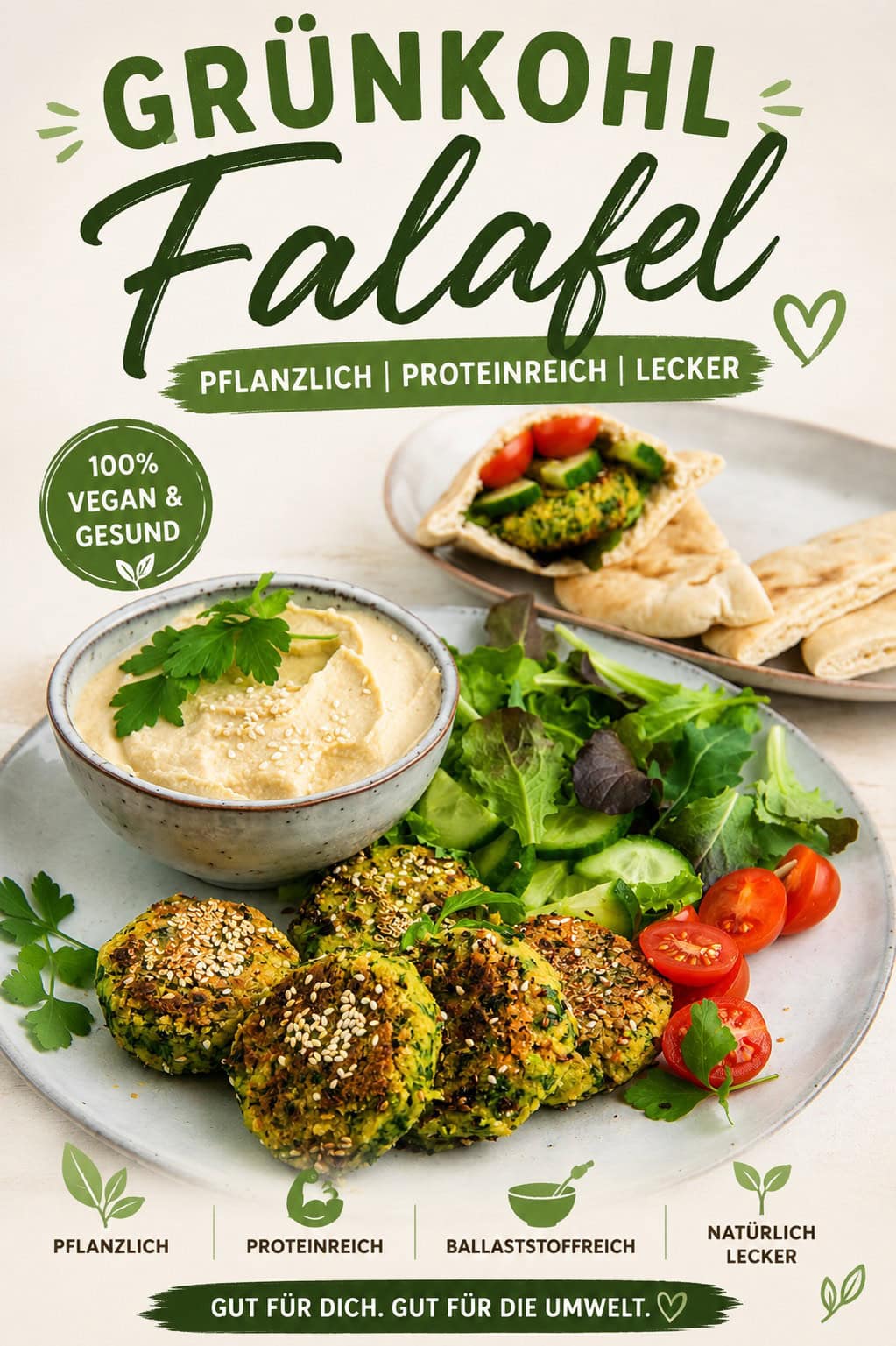 Vegan falafel with fresh vegetables and pita bread, healthy plant-based protein snack.